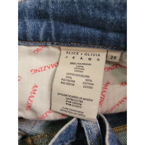 Alice and Olivia Wide Leg Jeans Size 26 High Rise Crop Boho Classic - Picture 8 of 12